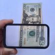 USA made Rectangular handheld hand lens magnifier magnifying dollar bill