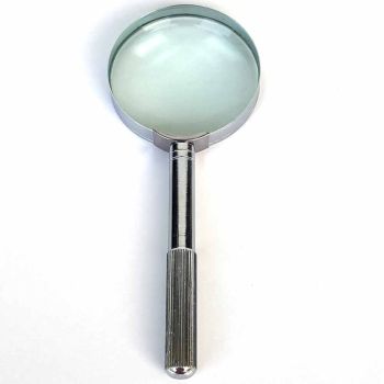 Glass lens 3.5x all metal magnifier chrome finish 