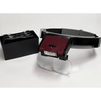 Headband Magnifier Hands Free Dual LED, 4 Lenses