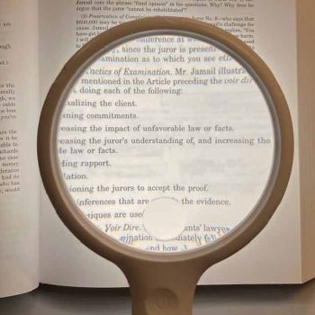 white 4" Inch 3x LED Magnifier, 5x Bifocal, USB Rechargeable magnifying book text