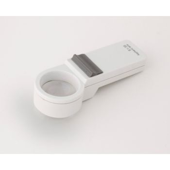 White 8x aspheric lens led magnifier with grey on off button