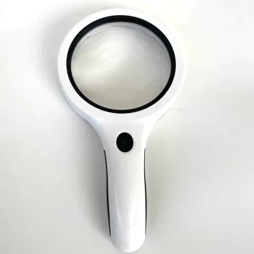 3.5x large double glass lens powerful led magnifier with dual light settings for macular degeneration front view