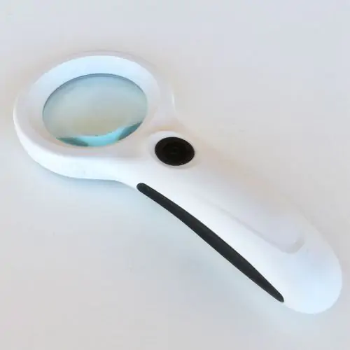 white and grey 4.5x led reading magnifier with uv lights 
